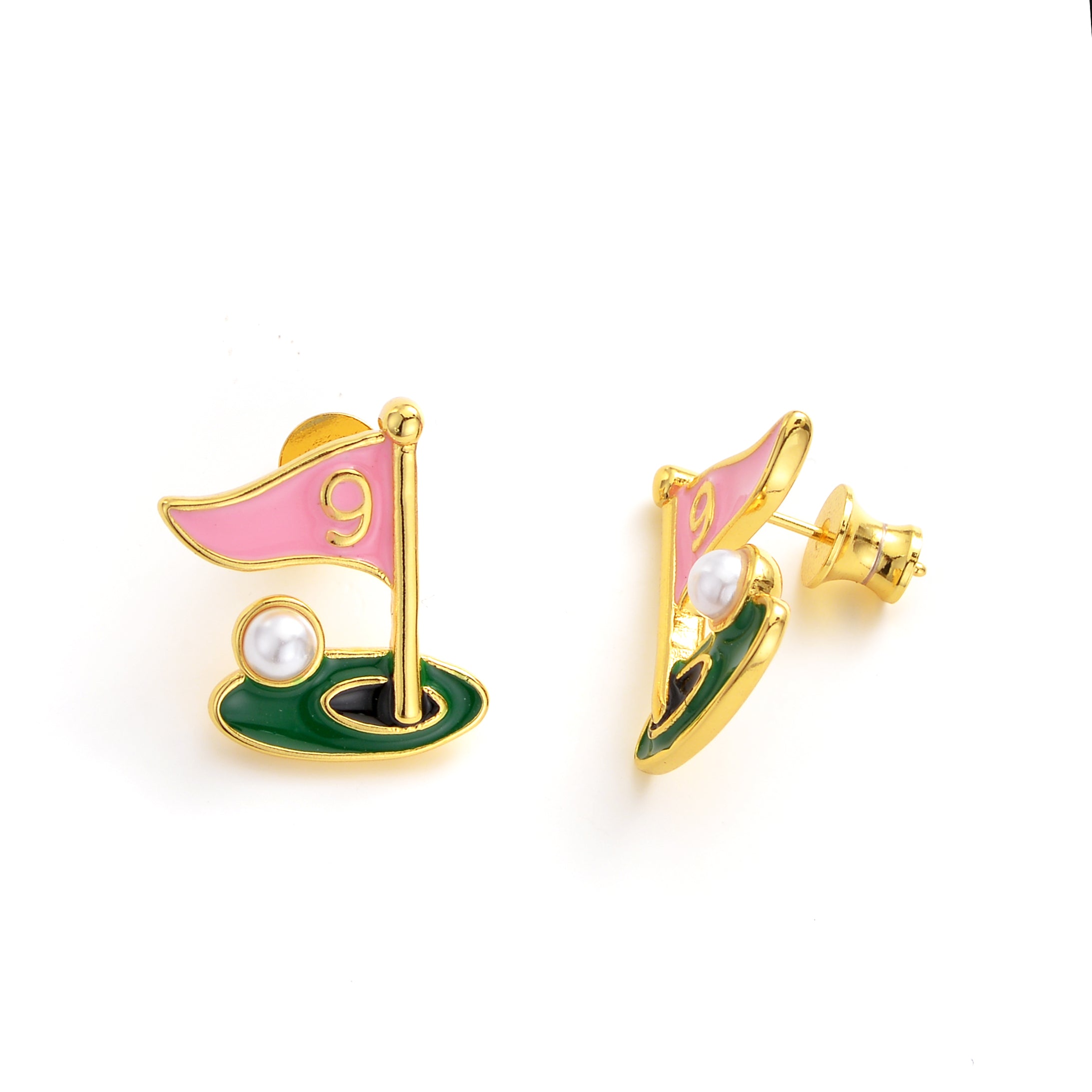 9th Hole Pearl Stud Earrings