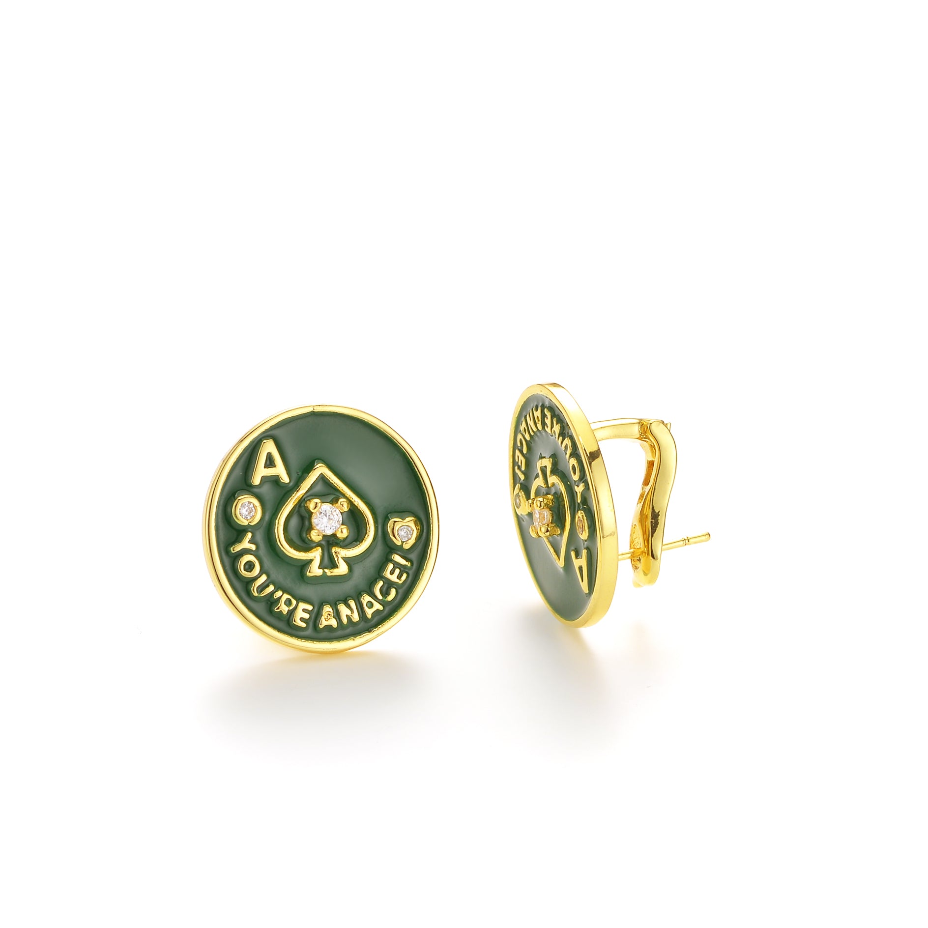 Ace Green Earrings