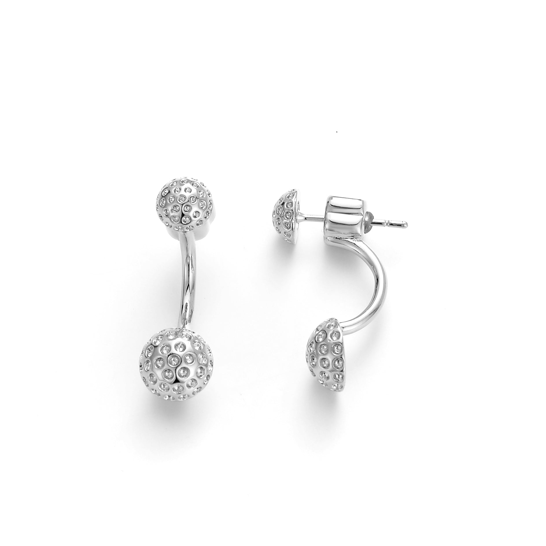 Birdie Ball Double Earrings white Gold