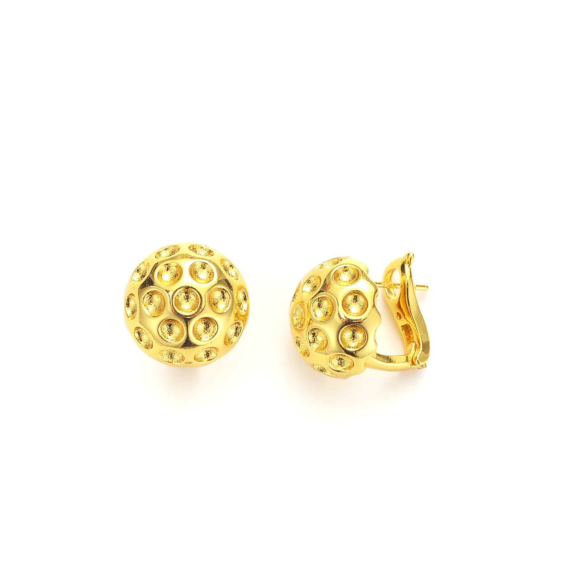 Golf Ball Studs Clip Earrings
