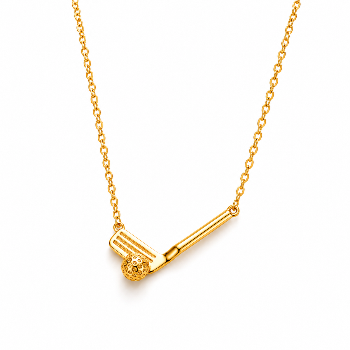 Golf Club and Ball Necklace