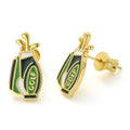 Green Tote Stud Earrings
