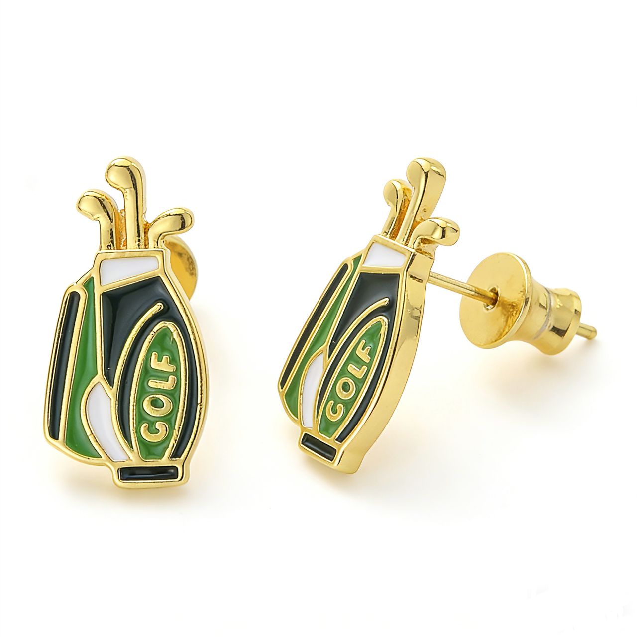 Green Tote Stud Earrings